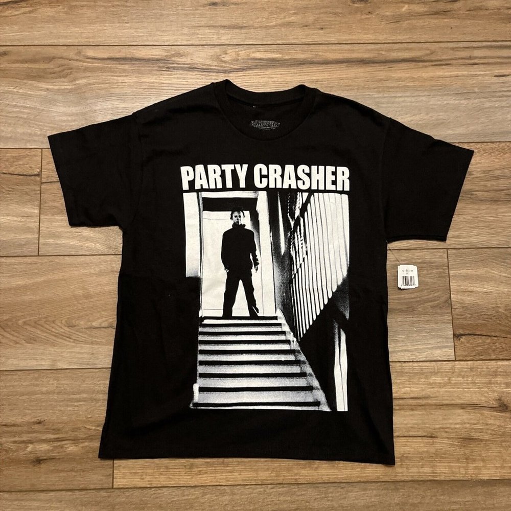 Halloween Michael Myers Party Crasher Novelty T Shirt Adult XS Black Graphic